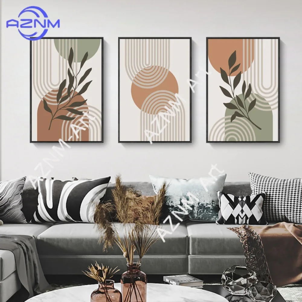 1 Stück/3 Stück Boho-Leinwandgemälde, moderne abstrakte Linienkunst, Wanddekoration für das Wohnzimmer