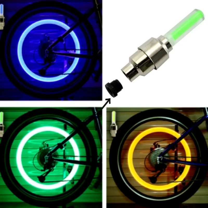 1/2/4/10Pcs Car Motorcycle Bicycle Tire Valve Caps Light LED Neon Flash Lamp Waterproof Tyre Universal Wheel Lights Accessories