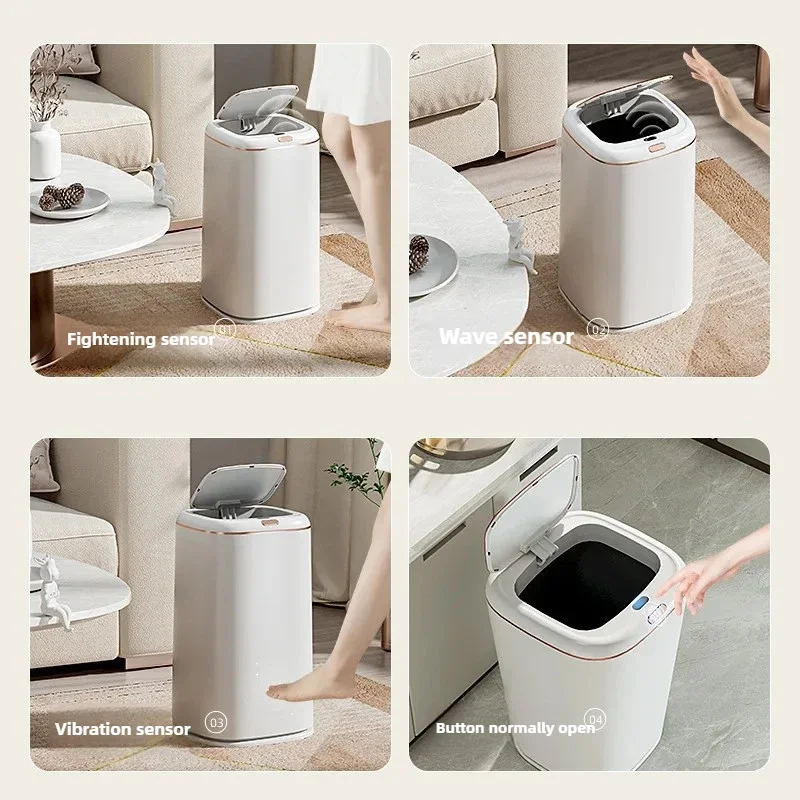 30L Smart Sensor Trash Can Large Capacity Induction Wastebasket Electric Touchless Trash Bin for Kitchen Automatic