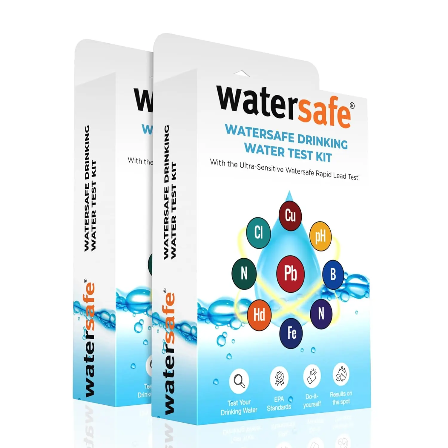 

Complete Drinking Water Test Kit: Lead, Bacteria, pH, Hardness & More for Tap & Well Water, 2 Pack