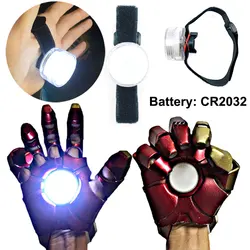 White DIY LED Glow Controlled Light for Tony Stark Hand Lamp Glove Palm Lights Cosplay Accessories Modified Props Gifts
