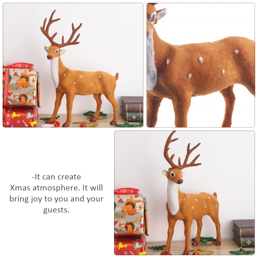 

2 Pcs Simulation Elk Decoration Party Christmas Simulated Deer Decorations Xmas Ornament Home