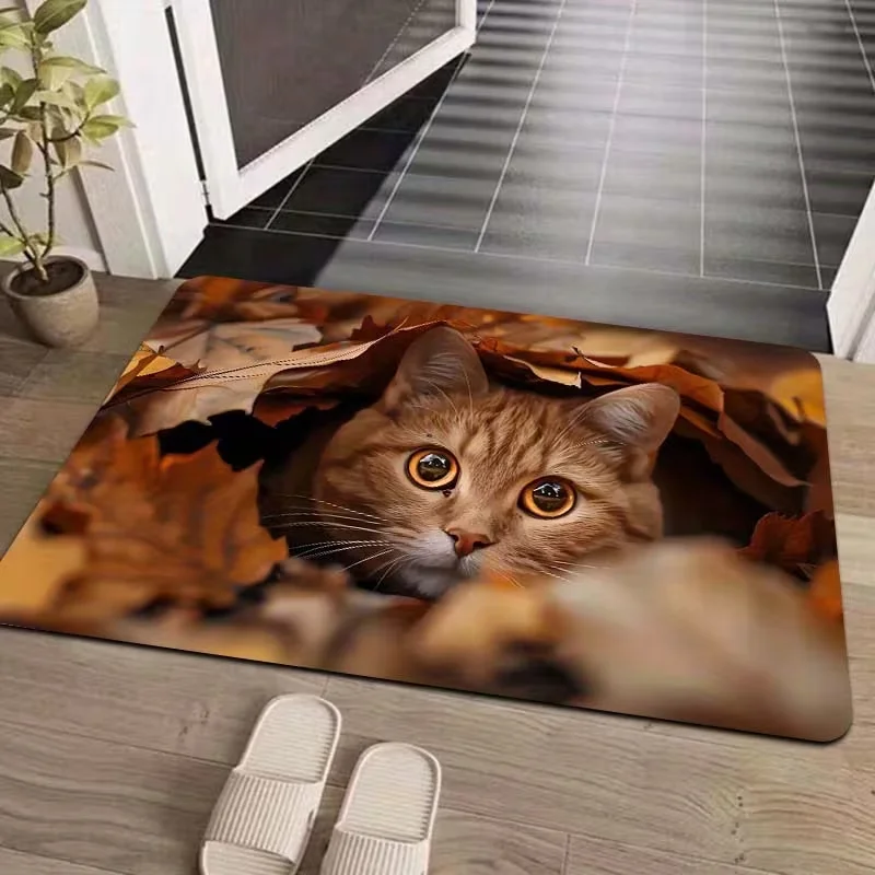 3D Tree Hole Design Door Mat Cute Animal Design Squirrel Pattern Carpet Home Decor Anti-slip Rug for Entryway Living Room