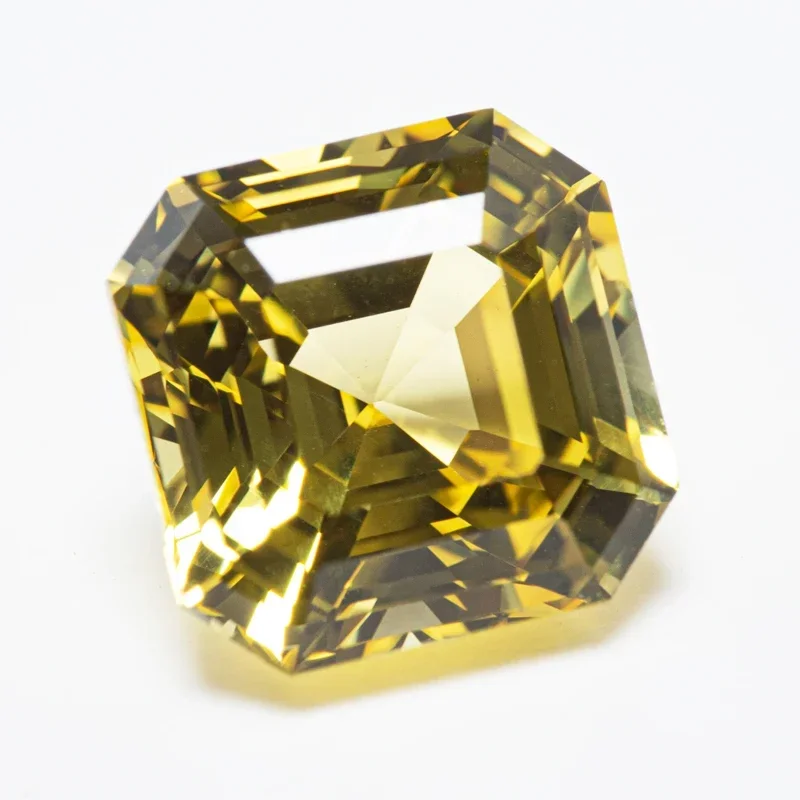 Top Lab Grown Sapphire Yellow Color Square Asscher Cut VVS1 Charms DIY For Jewelry Making Materials Selectable AGL Certificate