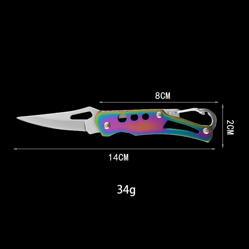 Mini cuchillo plegable de acero inoxidable EDC, Camping al aire libre, pesca, autodefensa, caja abierta portátil, cuchillo plegable de múltiples