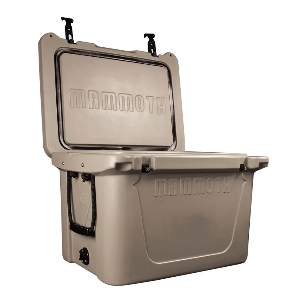 

Ranger 45 Cooler, Insulated Hard Ice Chest with 45 Quart Capacity, Holds 48 Cans, Great for Camping, Day at The Beach, in Tan