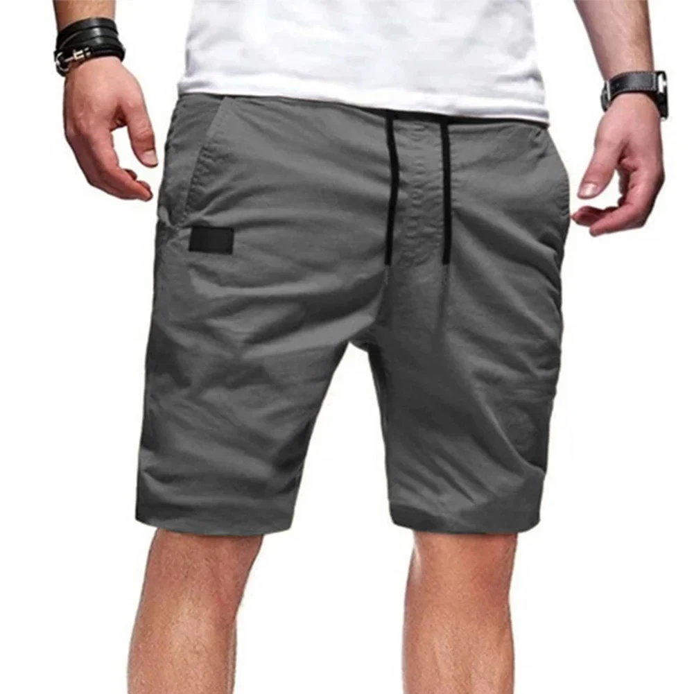 

New Mens Drawstring Straight Shorts Beach Chino Sports Workout Hiking Fitness Short Pants Casual Pocket Solid Color Male Shorts