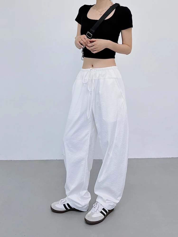 

Белые широкие брюки, женские летние тонкие свободные брюки BF Lazy Sle, рабочая одежда, длинные брюки, повседневные брюки с расслабляющим ножом