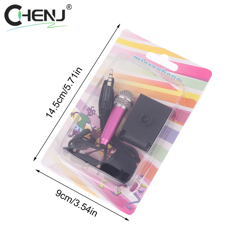 3.5mm Portable Mini Microphone With Stand Stereo Studio Mic For Smart Phone Laptop Desktop Handheld Microphone