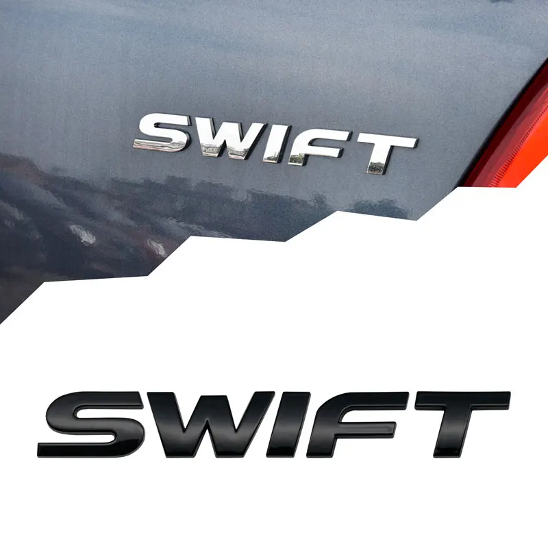 1pcs Black Silver 3D ABS Car Trunk Tail SWIFT Letter Logo Decorative Decals Sticker Emblem Auto Styling Accessories