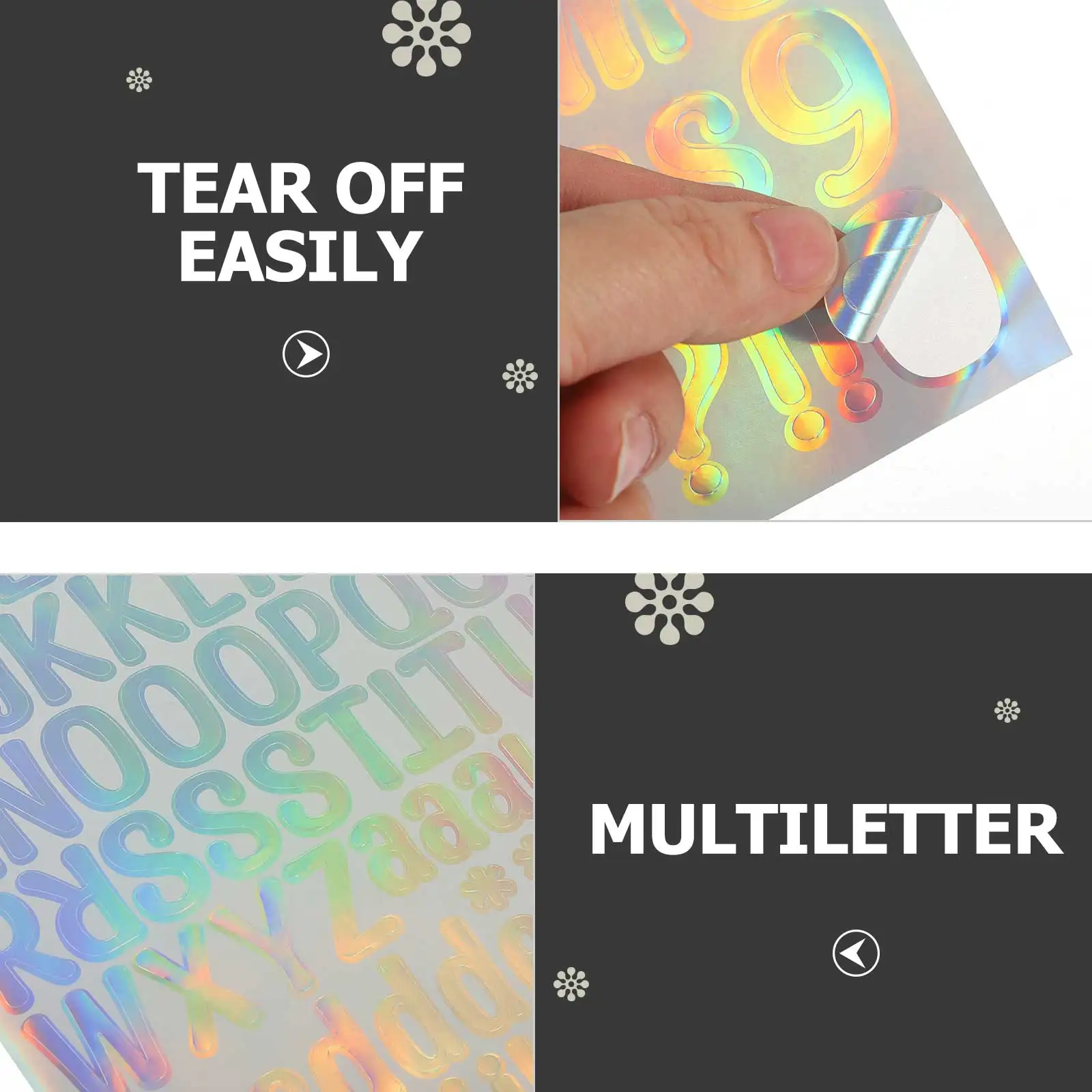 

10 Sheets Self-Adhesive Decorative Letters Stickers for Kids Room Supplies and Crafts Letter Stickers Shiny Letter Sticker