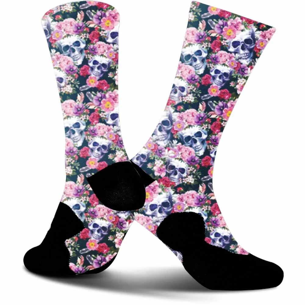 

2025 New Flower & Skull Pattern Cycling Socks – Sweat-Wicking, Breathable with Trendy Design Options