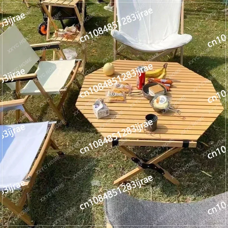 

Hooki Factory Wholesale Portable Folding Octagonal Table Beach Furniture Simple Style Camping Equipment Table Outdoor Egg Roll T