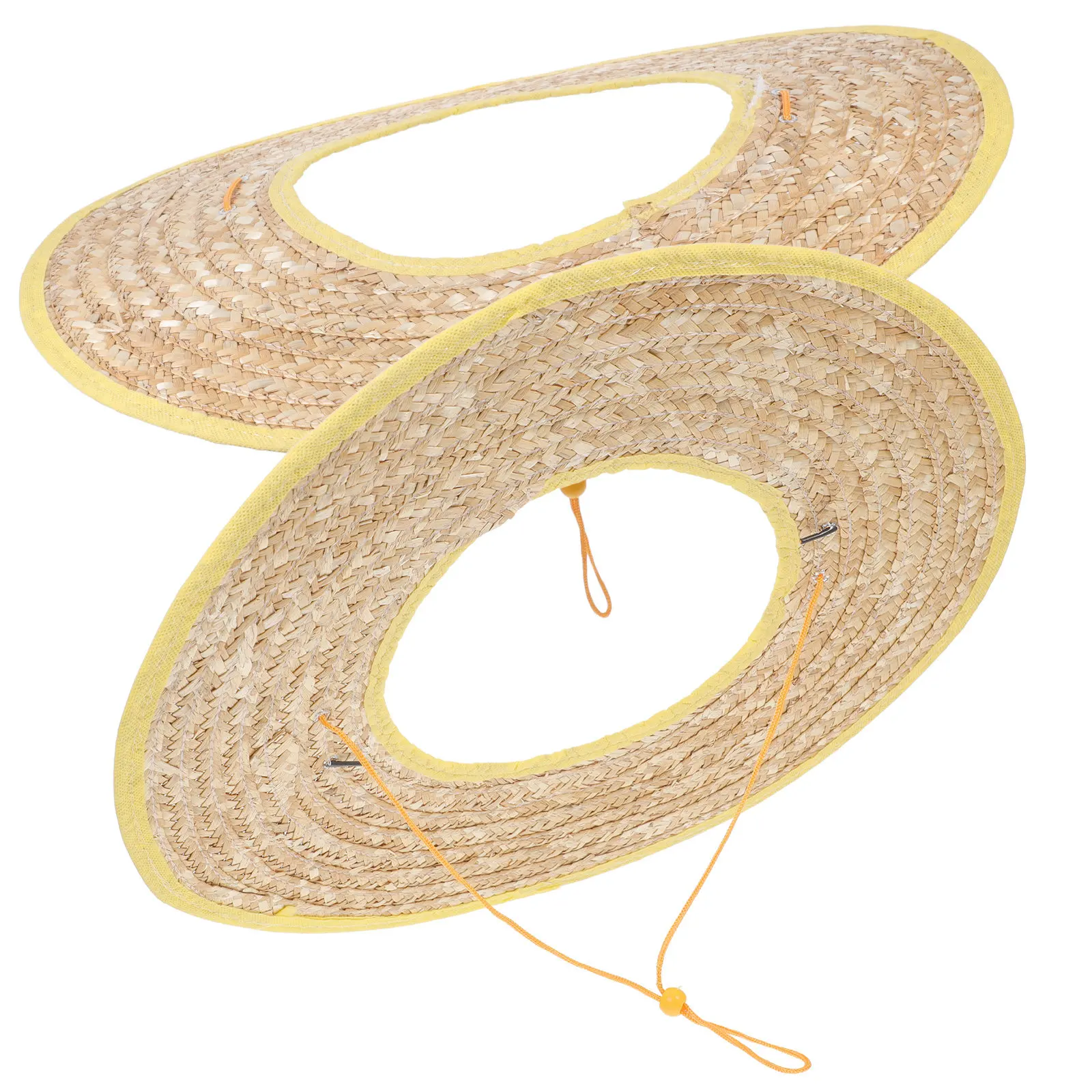 

2Pcs Hard Hat Straw Sunshade Sun Shade Full Brim Visor for Construction Outdoor Worker Sun Protection Hard Hat Visor
