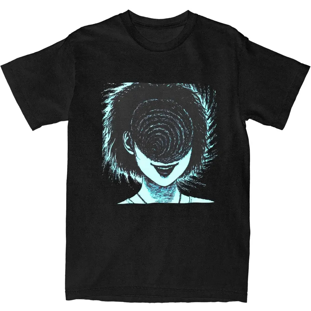 Horror Japan Anime T-Shirt Men Junjis Itos Uzumaki Manga Cotton T-Shirts O Neck Harajuku Tee Shirt Casual Plus Size Clothes