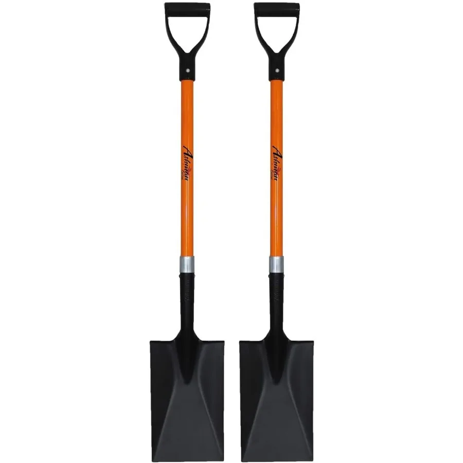 مجرفة أشمان بأسمائها الحقيقية مكونة من قطعتين بمقبض على شكل حرف D بطول 41 بوصة مثالية لصيانة وصيانة العشب ومشاريع البناء Eac #1