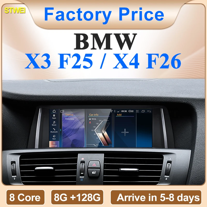 2024 New ID6 ID7 ID8 UI Android System Wireless Carplay AUTO For BMW X3 F25 X4 F26 CIC NBT Car Video Players GPS Navigation