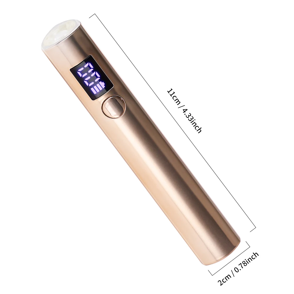 ミニUV LEDネイルランプ,ポータブル充電式ネイルドライヤー,ディスプレイ付きジェルポリッシュ硬化,マニキュアマシン