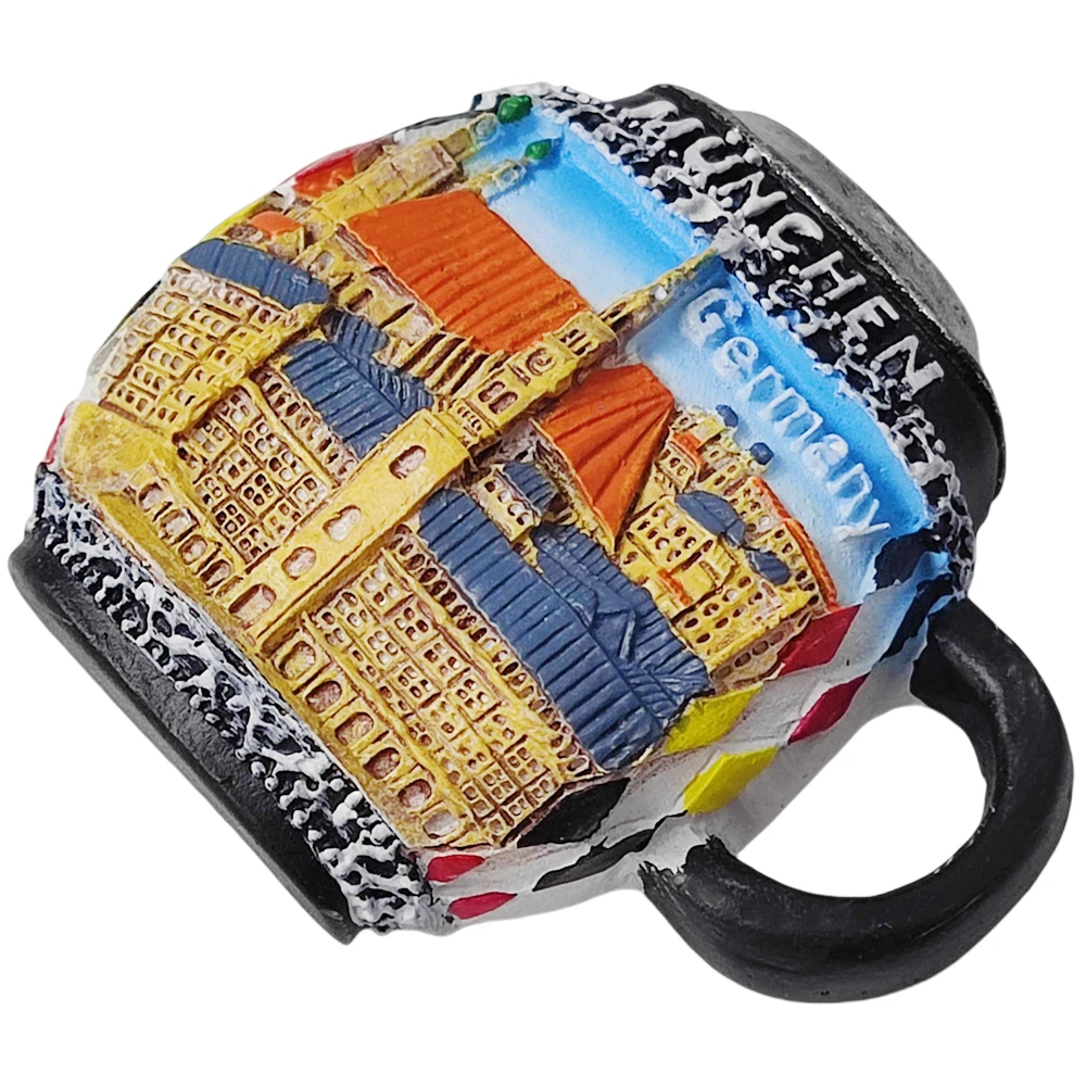 ميونيخ ألمانيا ثلاثية الأبعاد مغناطيس الثلاجة هدية تذكارية ، الراتنج اليدوية ميونيخ مغناطيس الثلاجة مجموعة ديكور المنزل #3