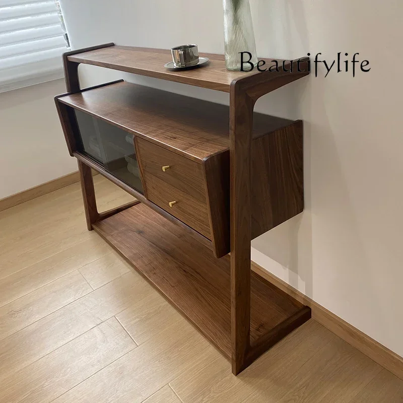 

qU F Living Room, Entrance Cabinet, North American Black Walnut Log Table, Counter, Foyer, Strip Cabinet, Nordic Multi-purpose L