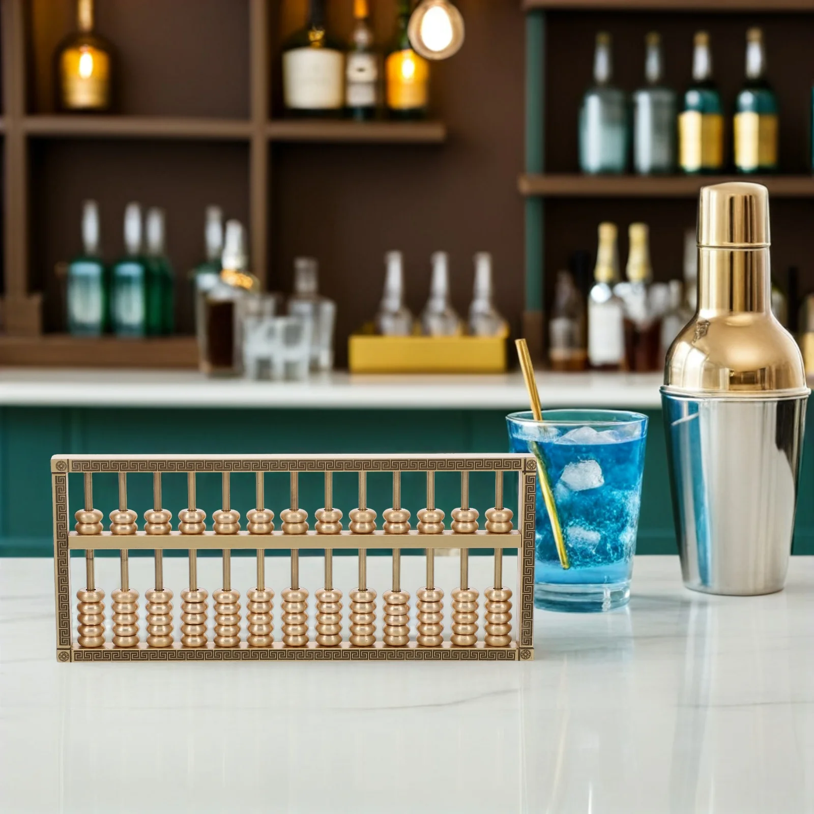 

Mini Brass Abacus Vintage Chinese Style Desktop Decor Ornament For Office Home Workspace Solid Brass Retro Business Gift