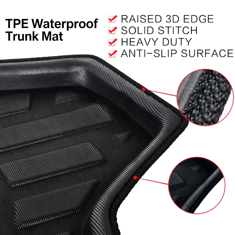 For Chery iCAR 03 iCAUR 03 / Jaecoo J6 EV RHD 2024 Eco-Friendly TPE Trunk Mat Non-Slip Dustproof Car Cargo Liner Auto Accessory