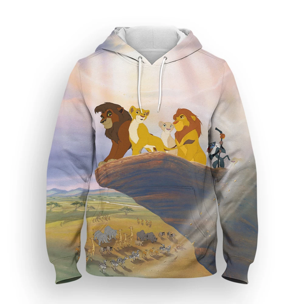 MINISO New Hoodies The Lion King Cartoon Anime 3D Printed Men Women Fashion Oversized Sweatshirts Hoodie Kids Pullovers Clothing