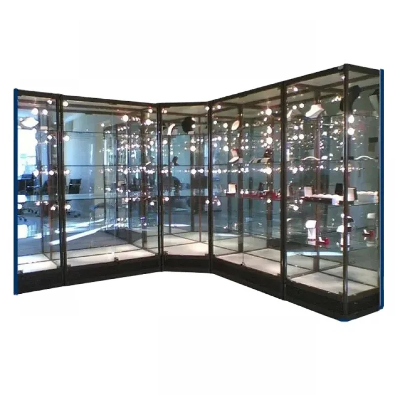 

custom.Adjustable Jewelry Cabinet Jewelry Display Cabinet Customization Display Showcase for Jewellery Shop with mirror backing