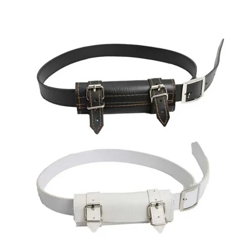 White Black PU Leather Belt for Katana Belt Demon Slayer Belt Rapier Ring Strap Waist Sheath Scabbard Holster Sword Holder