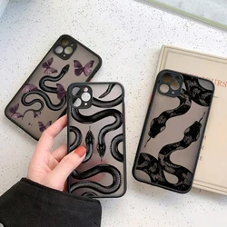 For iPhone 15 14 Pro Max Case Snake Graphic Hard Matte Phone Case For iPhone 11 12 13 Pro Max Mini 7 8 Plus XR X XS SE 2020 Case