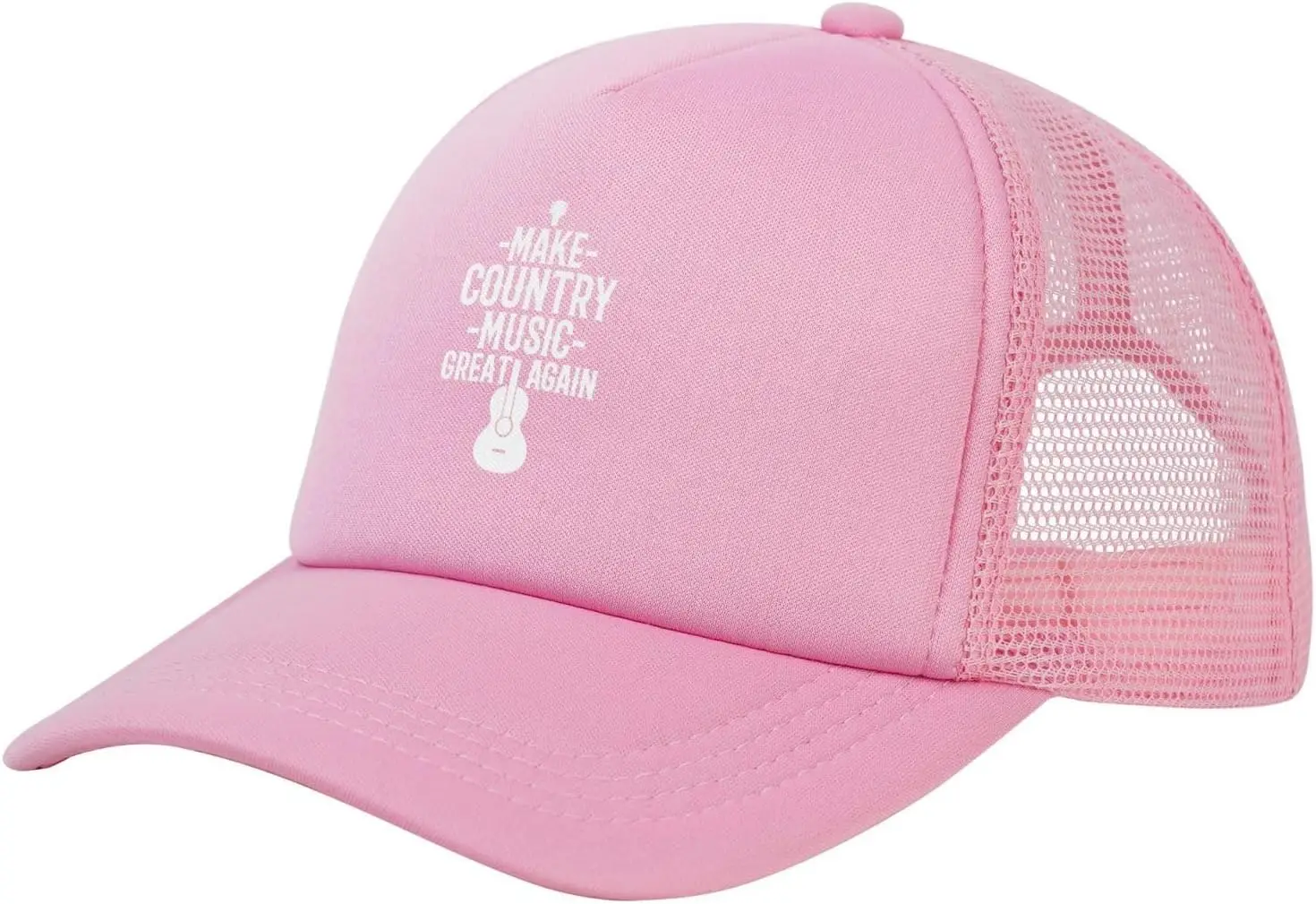 Make Country Music Great Again Mesh Hat Pink Trucker Hats Adjustable Outdoor Sports Curved Brim Baseball Cap