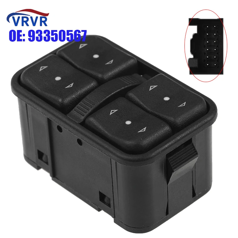 VRVR 93350567 12 Pins Master Power Window Switch 90561086 6240106 90561086 For Vauxhall Opel Astra G Zafira A 1998-2005