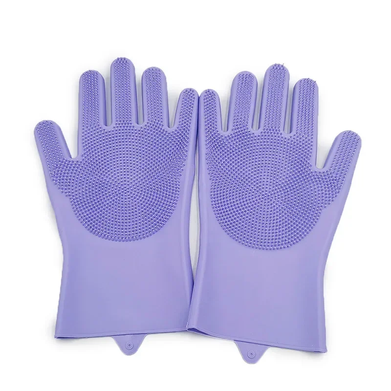 Luvas de limpeza para lavar louça, luvas mágicas de borracha de silicone para lavar louça, purificador doméstico, ferramenta de limpeza de cozinha