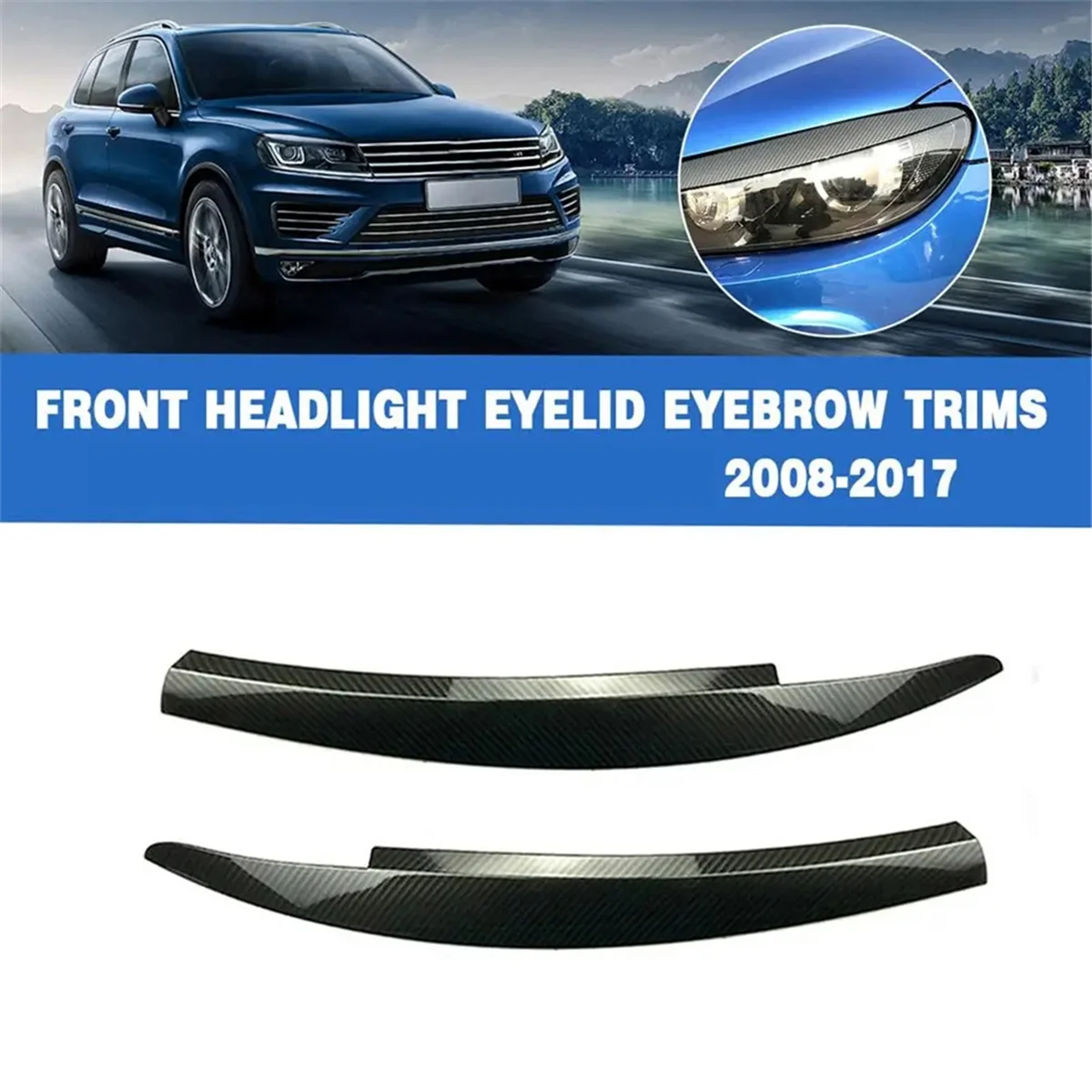 

Car Head Light Lamp Eyebrow Sticker Head Light Trims for VW Scirocco R GTS 2008-2017