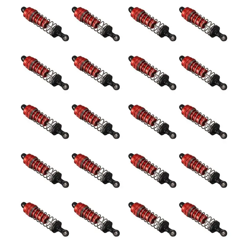 ABUM-20Pcs Metal Shock Absorber Damper Replacement Accessory For Wltoys 144001 1/14 4WD RC Drift Racing Car Parts,Red