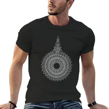 White Jai Yen Japanese & Thai Motif Mandala T-Shirt Short sleeve tee customs design your own tops mens funny t shirts