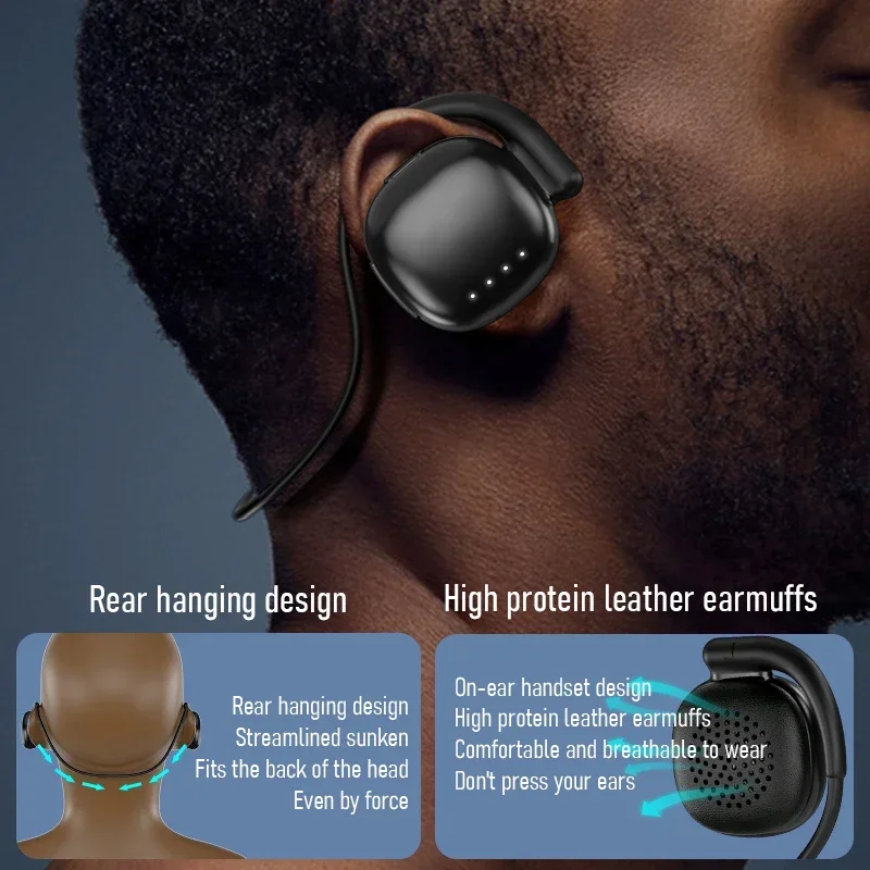 Bone Conduction Bluetooth Headphones Wrap Around Head Sports Wireless with Mic Earphones HiFi Stereo Earbuds for Xiaomi IPHONE