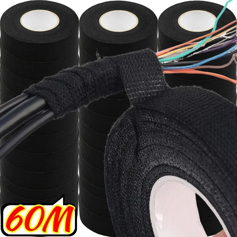 Electrical Tape Heat-resistant Harness Bundle Insulation Auto Wiring Fabric Cloth Wrap Cable Organizer Waterproof Adhesive Tapes