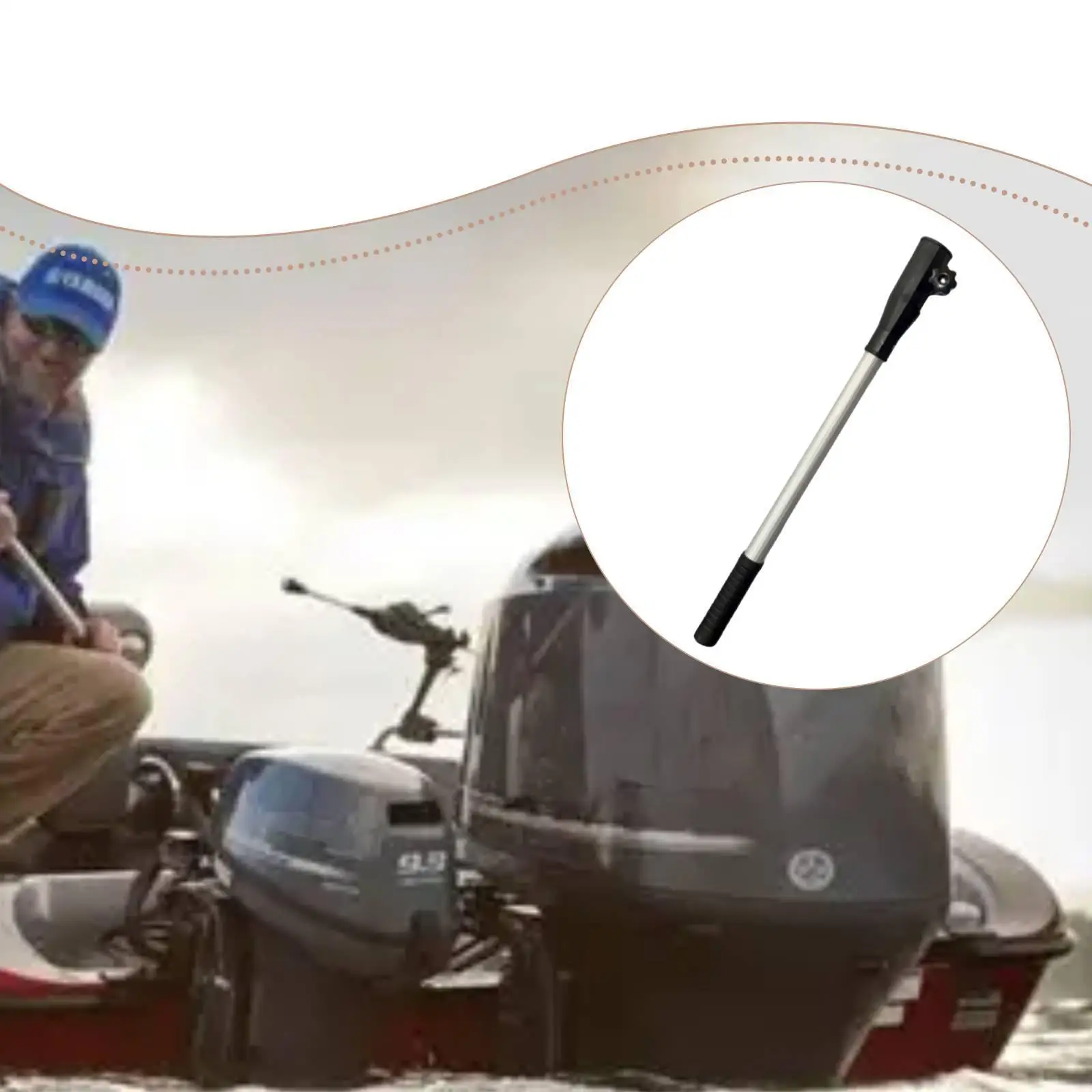 Outboard Motor Tiller Handle Extension. Ergonomic Handle. Replaces Portable Marine Accessories; Practical And Easy to Install.