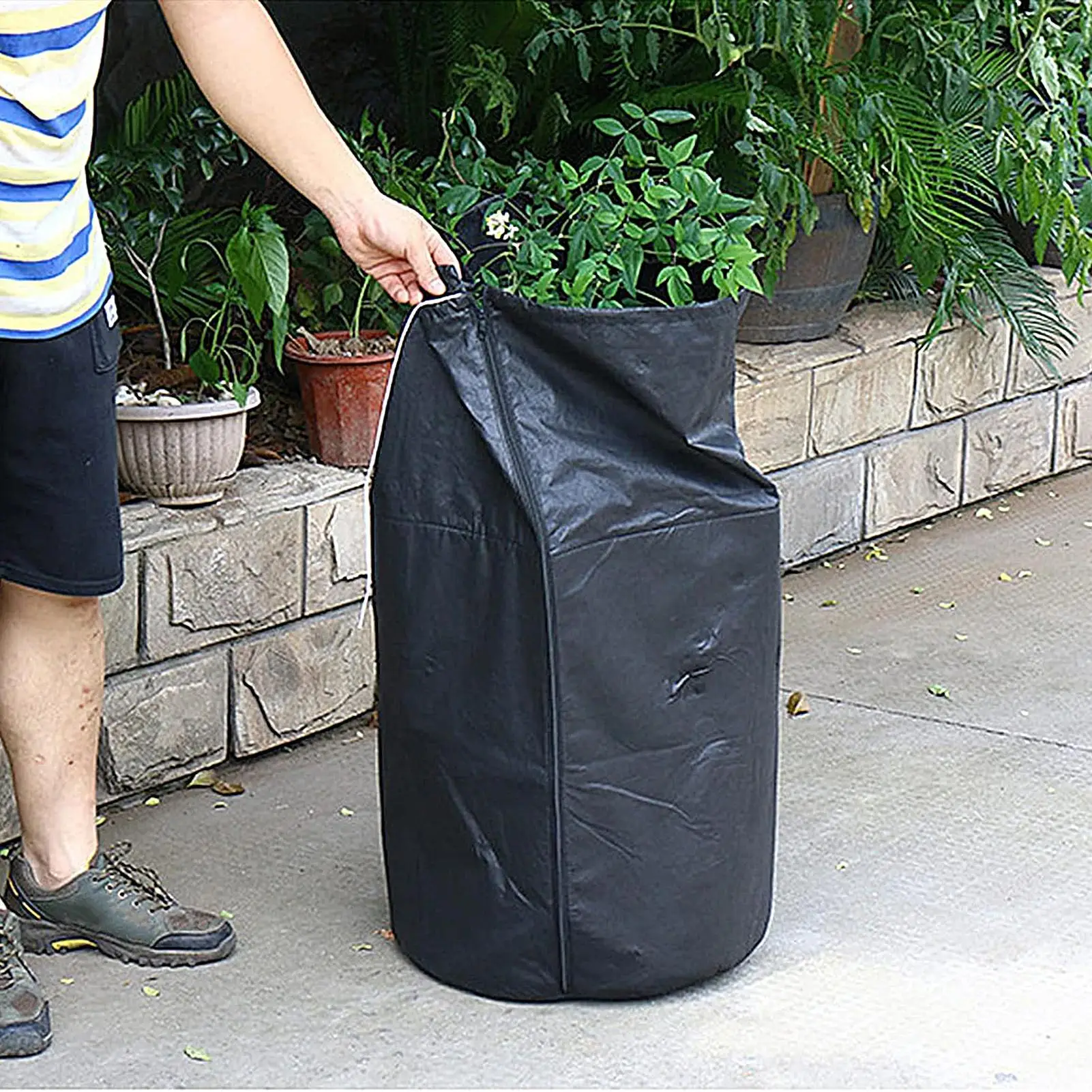 Fundas para plantas para invierno, bolsa aislante con cordón y cremallera, funda para maceta para invierno, para flores, arbustos, jardín al aire libre