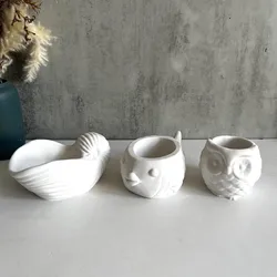 Multi Animal Owl Fathead Fish Succulent Planter Silicone Mold DIY Plaster Concrete Conch Candle Jar Mould Desktop Decorations