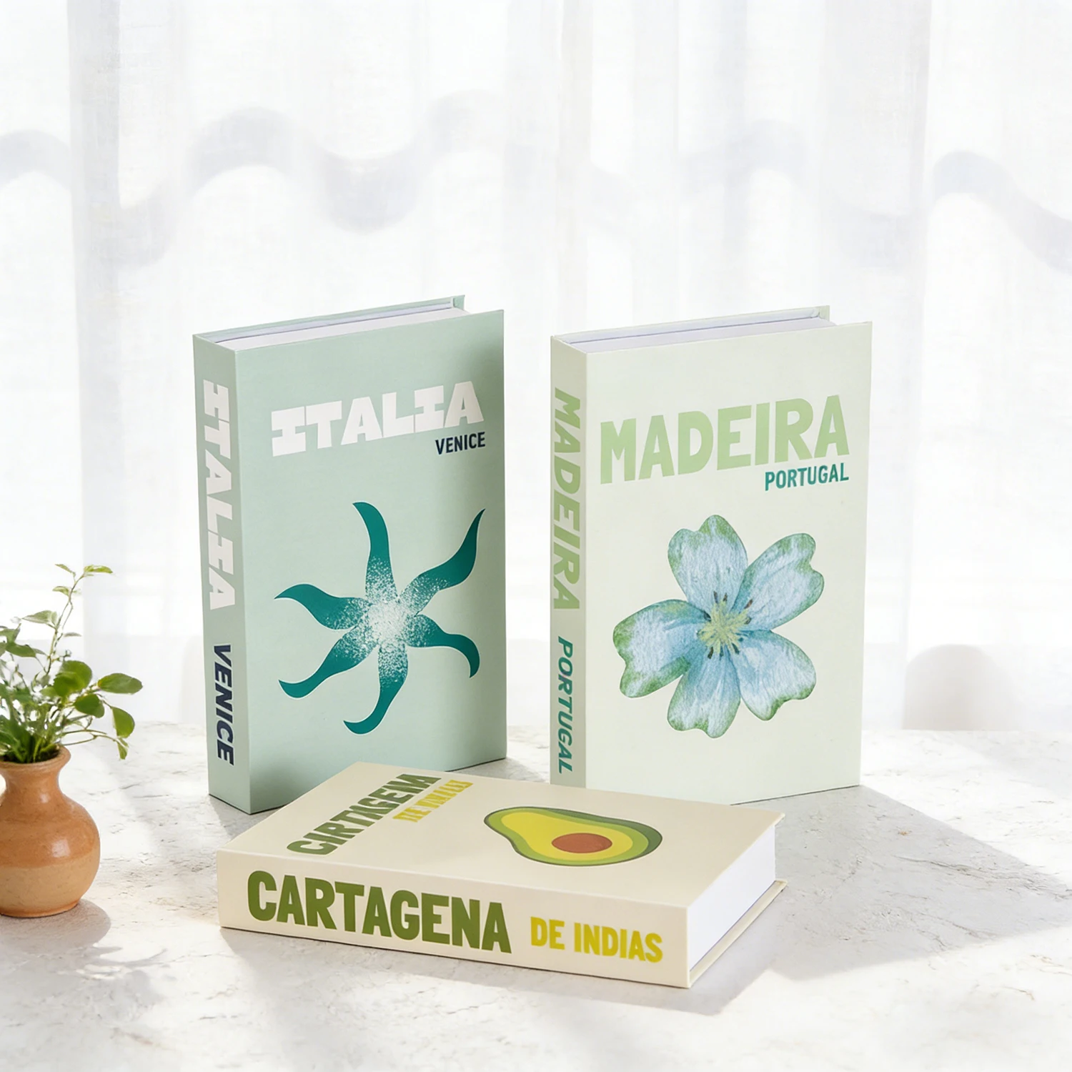 Reiseserie Deko-Bücher für Couchtische – Modische Fake-Bücher als Aufbewahrungsbox für Zuhause und Modellräume – IBIZA CAPRI – Detail 7