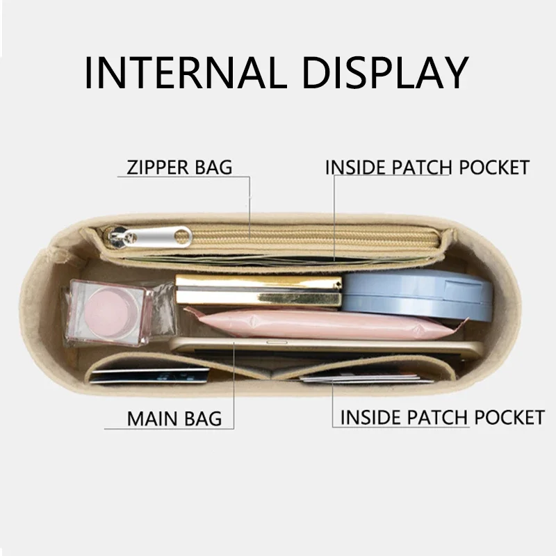EverToner Felt Insert Bag for lv ODEON TOTE Bag Support Type Female Travel Storage Makeup Bag
