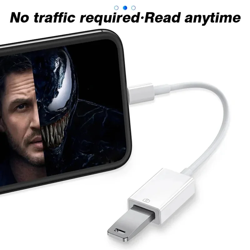 OTG USB نوع C إلى USB محول ل iOS إلى USB محول لابل آيفون 16 15 14 13 12 برو ماكس ماوس U القرص قارئ بطاقات الكاميرا