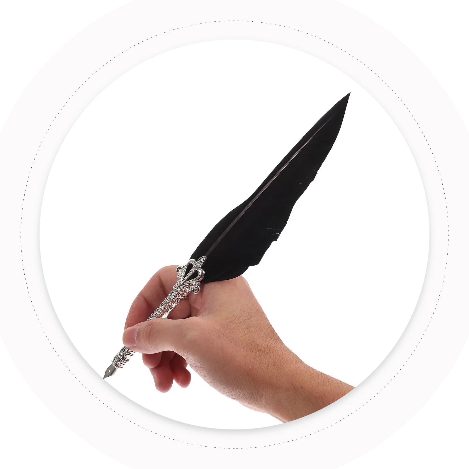 

1Set Quill Pen Lightweight Decorative Business Calligraphy Signature Ink Writing Dip Pen for Gift