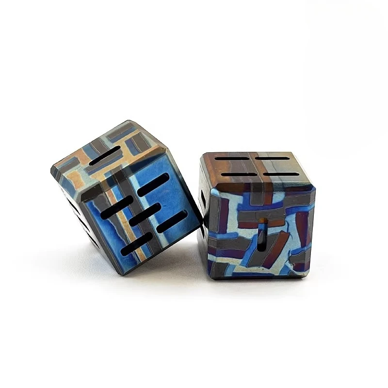 XGEDC Zirconium Alloy Braided Pattern EDC Toy Dice Desktop Ornament Stress Relief Toy Gift