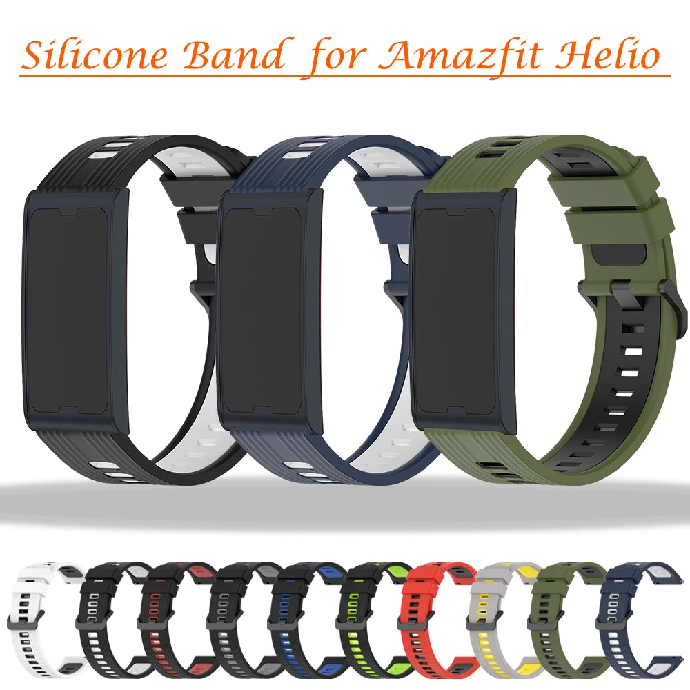 Para Amazfit Helio Balance BIP 6 5 22mm Universal bicolore silicona deporte pulsera transpirable para Amazfit Helio Band Accesorios