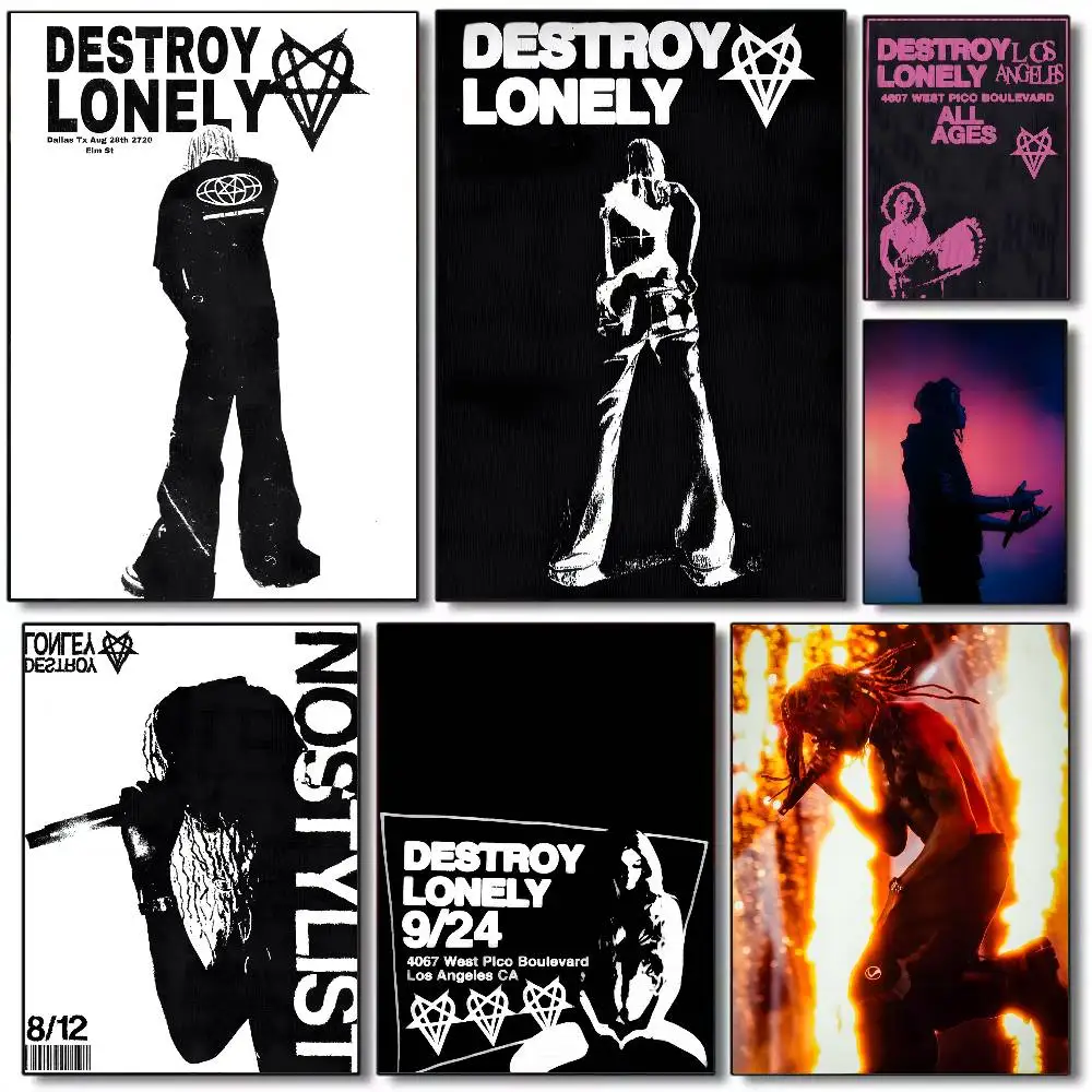 البوب الهيب هوب مغني الراب تدمير وحيدا المشارك HD الفن لزجة جدار مقاوم للماء غرفة المعيشة المنزلي غرفة نوم بار الديكور الجمالي