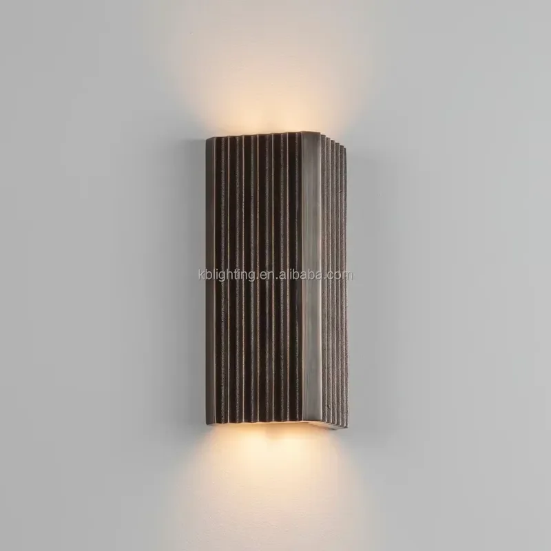 Antique Simple Brass Wall Lamp Villa Home Staircase Corridor Living Room Background Square Brass Wall Sconce