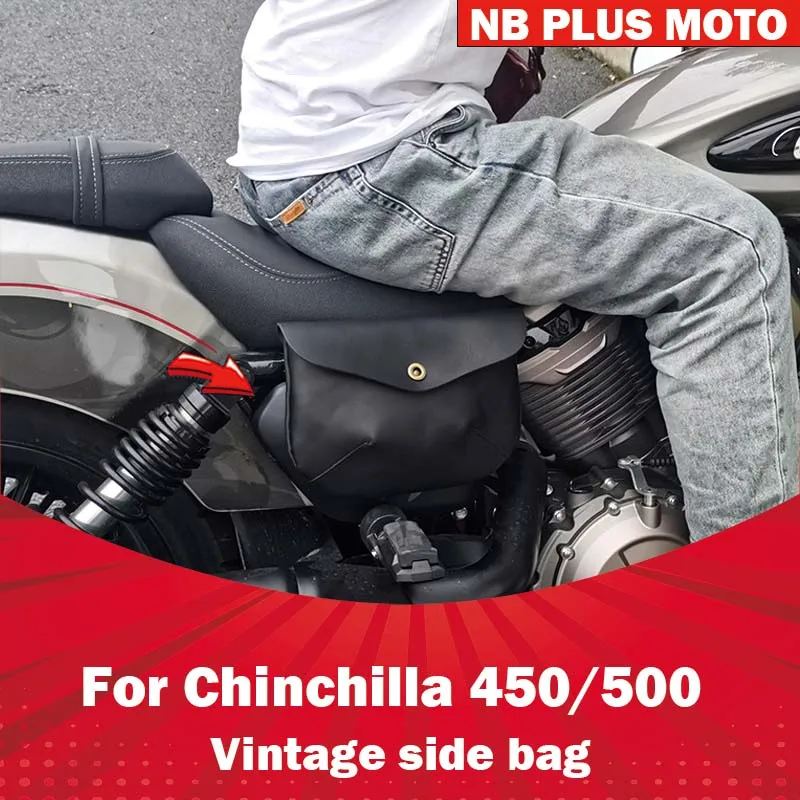 

【Premium】For Chinchilla 500 side cover bag 450 side bag motorcycle modified vintage cowhide motorcycle small hanging bag
